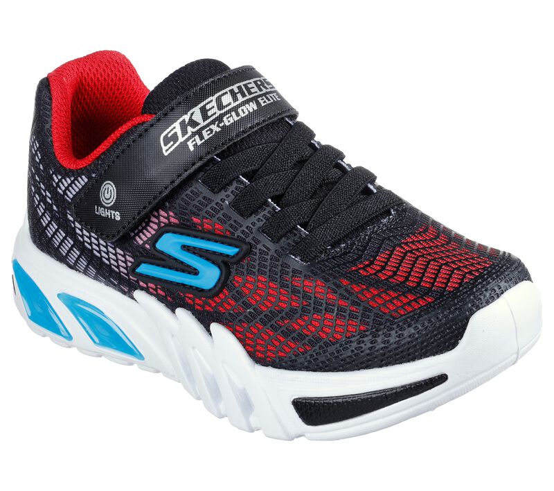 Chlapecké Light Up Boty Skechers Flex-Glow Elite - Vorlo Černé Červené Blankyt | CZ.400137LBKRB