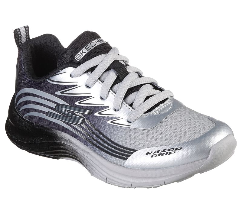 Chlapecké Sportovní Tenisky Skechers Razor Grip - Sonictron Stříbrné Černé | CZ.405106LSLBK