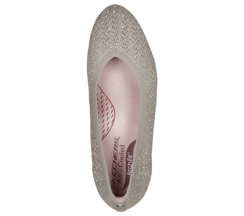 Dámské Baleríny Skechers Arch Fit Cleo - Glitzy Sky Šedé Hnědé | CZ.158527TPE