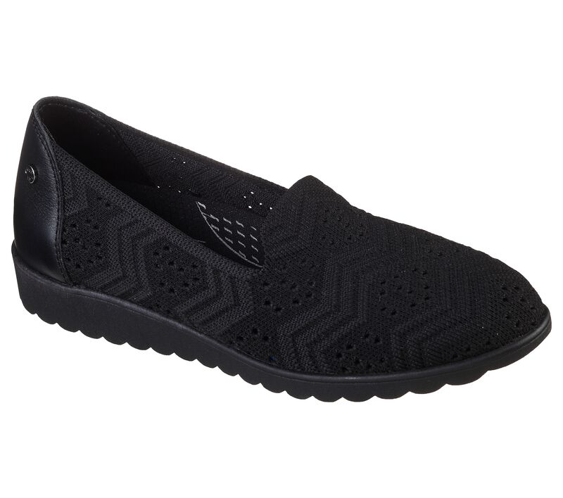 Dámské Baleríny Skechers Arch Fit Cleo Klínku Černé | CZ.158491BBK