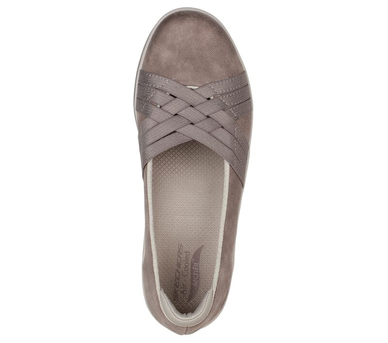 Dámské Baleríny Skechers Arch Fit Uplift - Precious Tmavě Šedé Hnědé | CZ.136574CZ.P