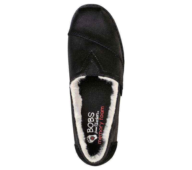 Dámské Baleríny Skechers BOBS Chill Lugs - Warm Winters Černé | CZ.113353BLK