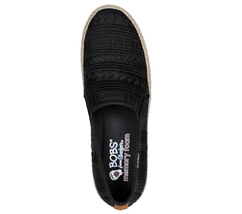 Dámské Baleríny Skechers BOBS Flexpadrille 3.0 - Great Crossings Černé | CZ.113237BLK