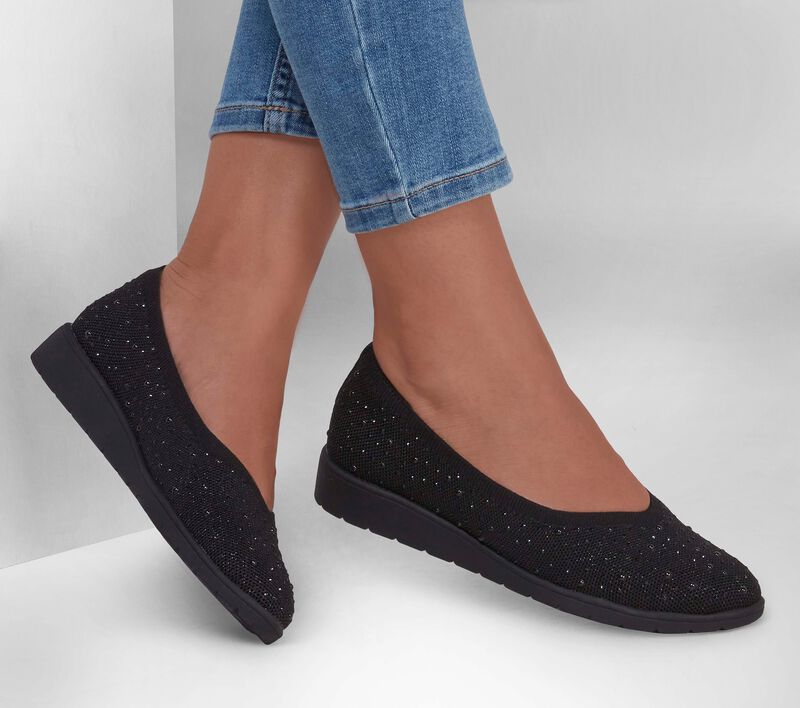 Dámské Baleríny Skechers Cleo Flex Klínku - In Love Černé | CZ.158568BBK