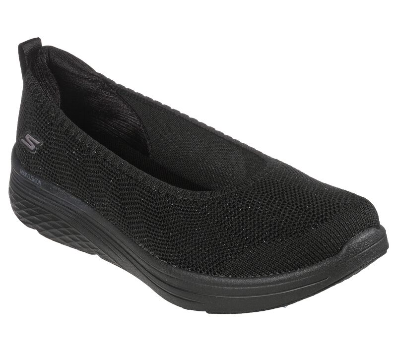 Dámské Baleríny Skechers Max Cushioning Lite - Glitzy Shimmer Černé | CZ.136702BBK