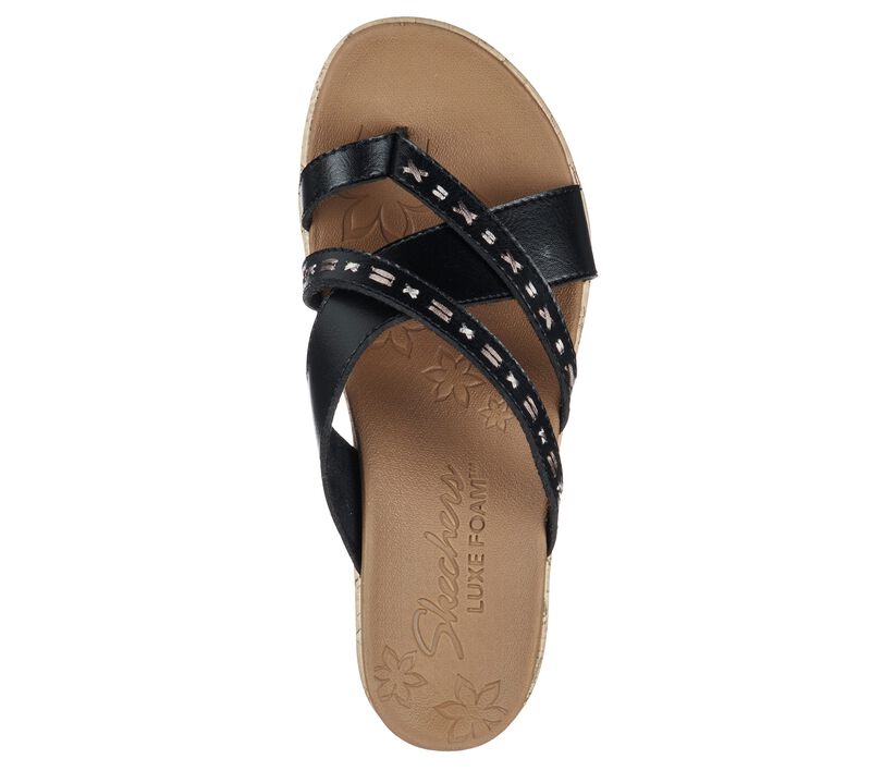 Dámské Boty Na Klínku Skechers Beverlee - Peace Seeker Sandal Černé | CZ.119085BLK