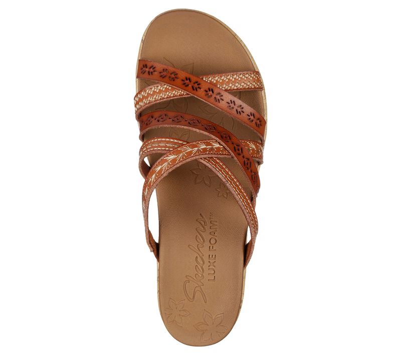 Dámské Boty Na Klínku Skechers Beverlee - Tiger Posse Sandal Luggage | CZ.31714LUG