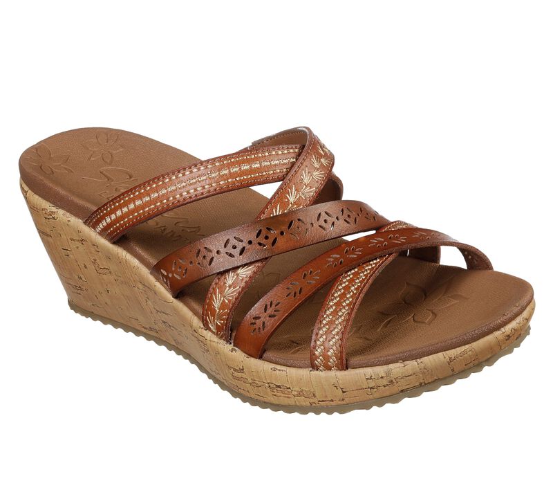 Dámské Boty Na Klínku Skechers Beverlee - Tiger Posse Sandal Luggage | CZ.31714LUG