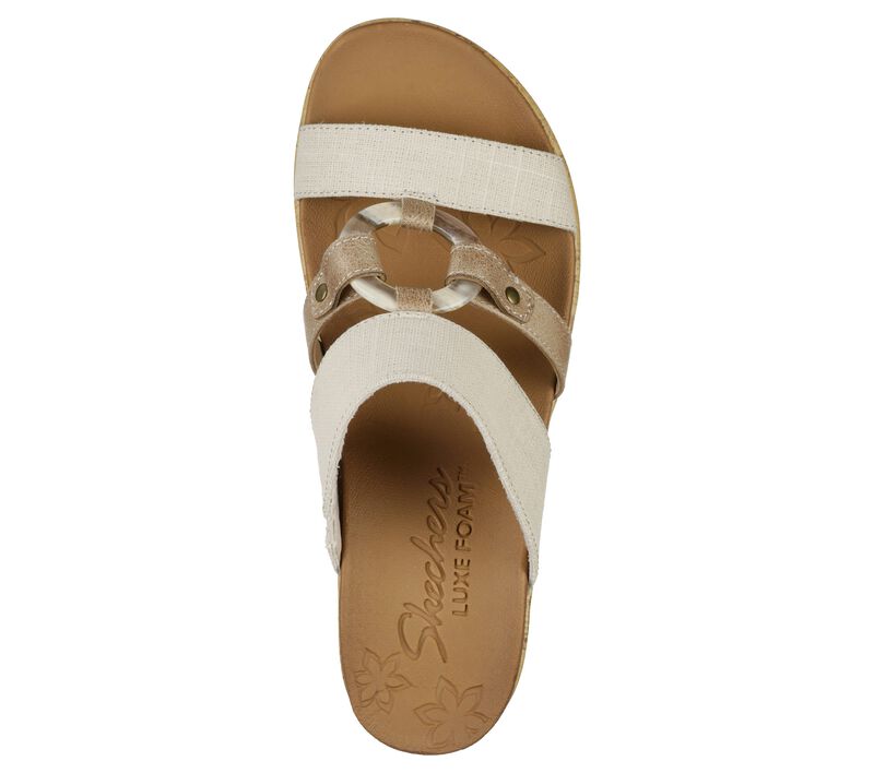 Dámské Boty Na Klínku Skechers Beverlee - Sail Away Sandal Béžový | CZ.32953NAT