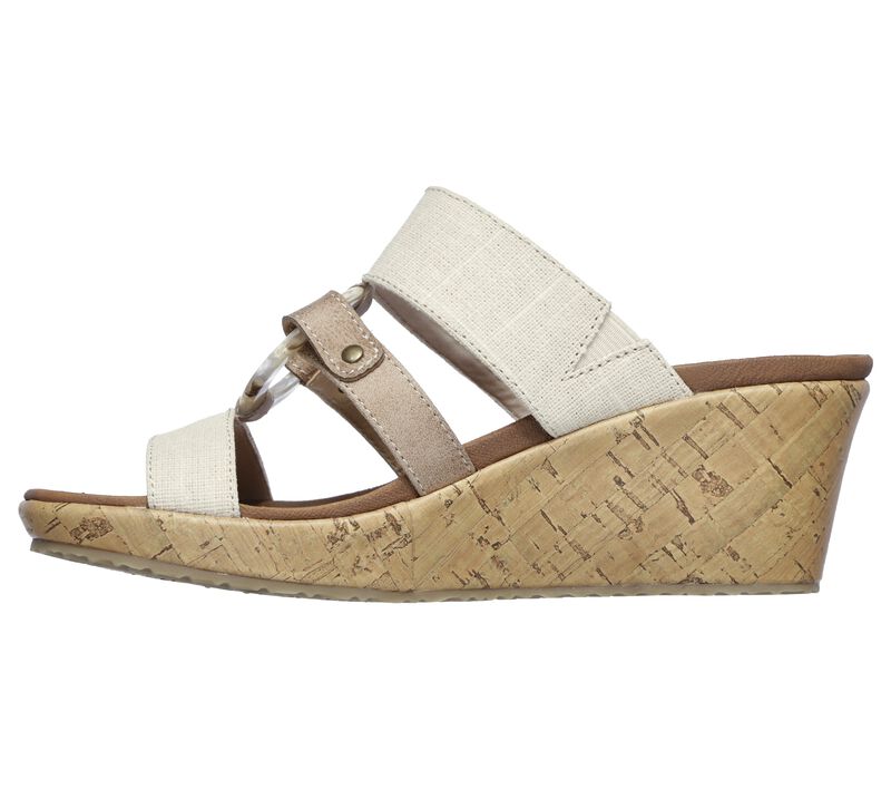 Dámské Boty Na Klínku Skechers Beverlee - Sail Away Sandal Béžový | CZ.32953NAT