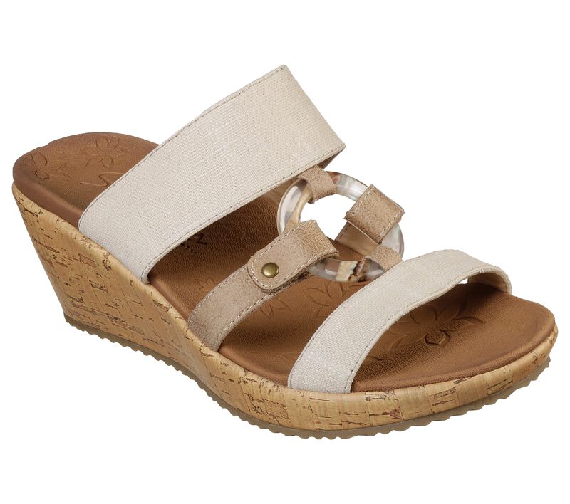 Dámské Boty Na Klínku Skechers Beverlee - Sail Away Sandal Béžový | CZ.32953NAT