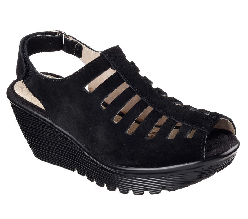 Dámské Boty Na Klínku Skechers Parallel - Trapezoid Černé | CZ.48852BLK