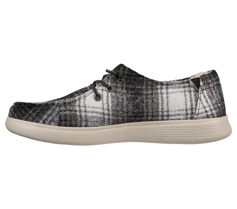 Dámské Boty Sebago Skechers BOBS Skipper - Plaid Pretender Černé Bílé | CZ.113460BKW