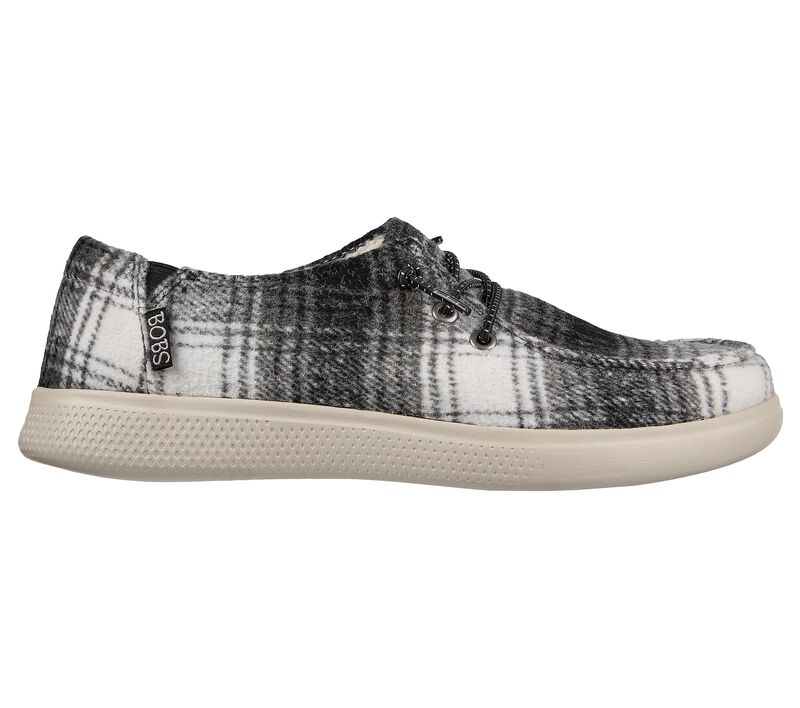 Dámské Boty Sebago Skechers BOBS Skipper - Plaid Pretender Černé Bílé | CZ.113460BKW