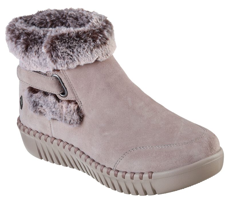 Dámské Boty Skechers GO WALK Smart - Get Cozy Tmavě Šedé Hnědé | CZ.144058CZ.P