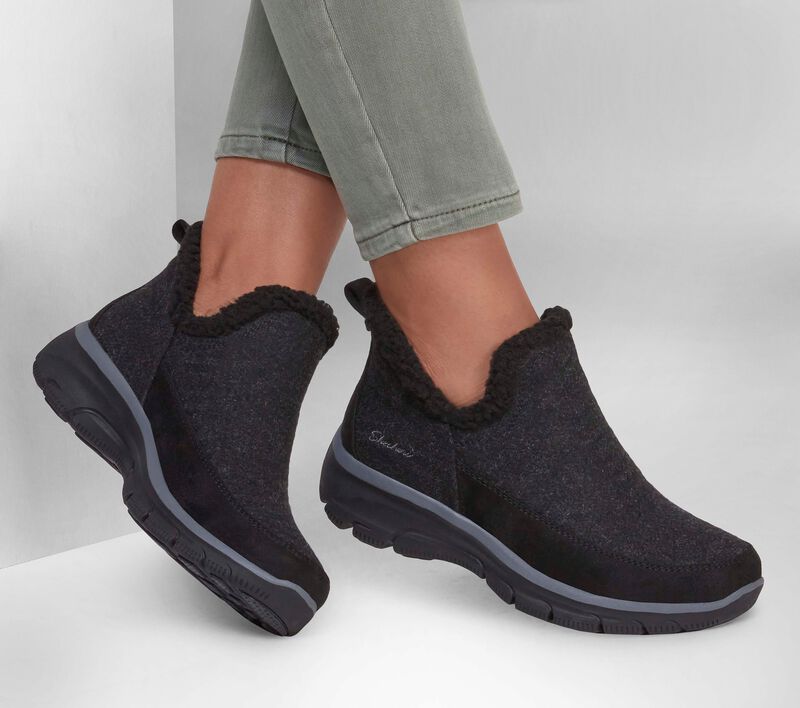 Dámské Boty Skechers Relaxed Fit: Easy Going - Zimní Kiss Černé | CZ.167400BBK