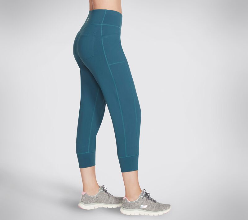 Dámské Kalhoty Skechers GO WALK Evolution Crop Jogger Tyrkysové | CZ.W2CP28TEAL