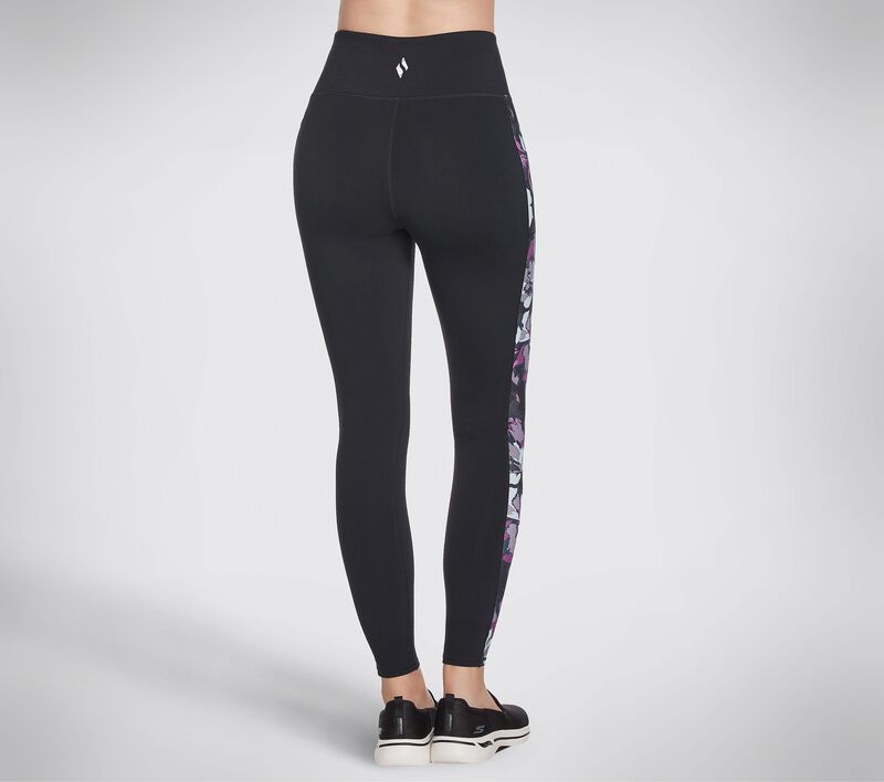 Dámské Kalhoty Skechers GO WALK Orchid Bloom HW Legging Černé Viacfarebný | CZ.W3LG166BKMT