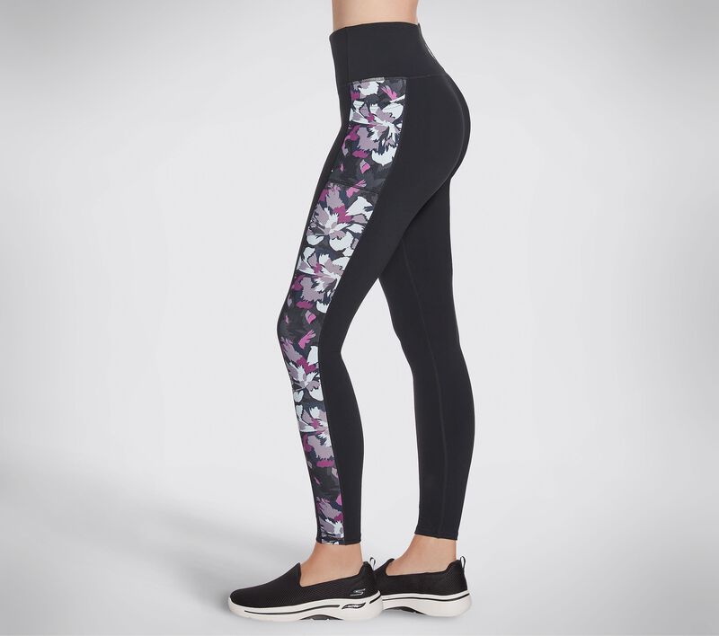 Dámské Kalhoty Skechers GO WALK Orchid Bloom HW Legging Černé Viacfarebný | CZ.W3LG166BKMT