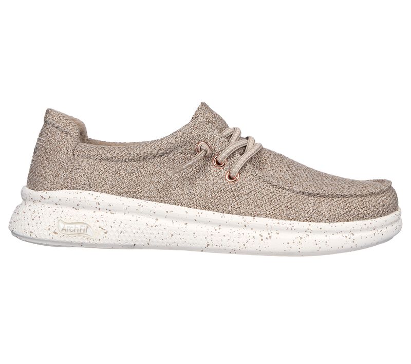 Dámské Ležérní Tenisky Skechers BOBS Arch Fit Skipper - Eazy Flow Šedé Hnědé | CZ.114285TPE