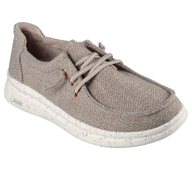 Dámské Ležérní Tenisky Skechers BOBS Arch Fit Skipper - Eazy Flow Šedé Hnědé | CZ.114285TPE