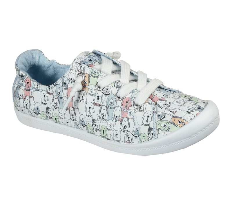 Dámské Ležérní Tenisky Skechers BOBS Beach Bingo - Camp Wag Bílé Viacfarebný | CZ.113578WMLT