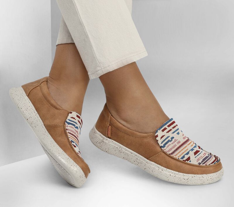 Dámské Ležérní Tenisky Skechers BOBS Skipper - Doting Quest Hnědé | CZ.114296CSNT