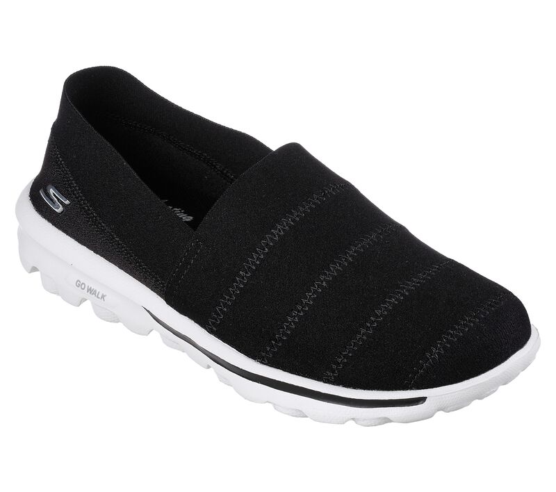 Dámské Ležérní Tenisky Skechers GO WALK Travel - Gracious Joy Černé Bílé | CZ.124463BKW