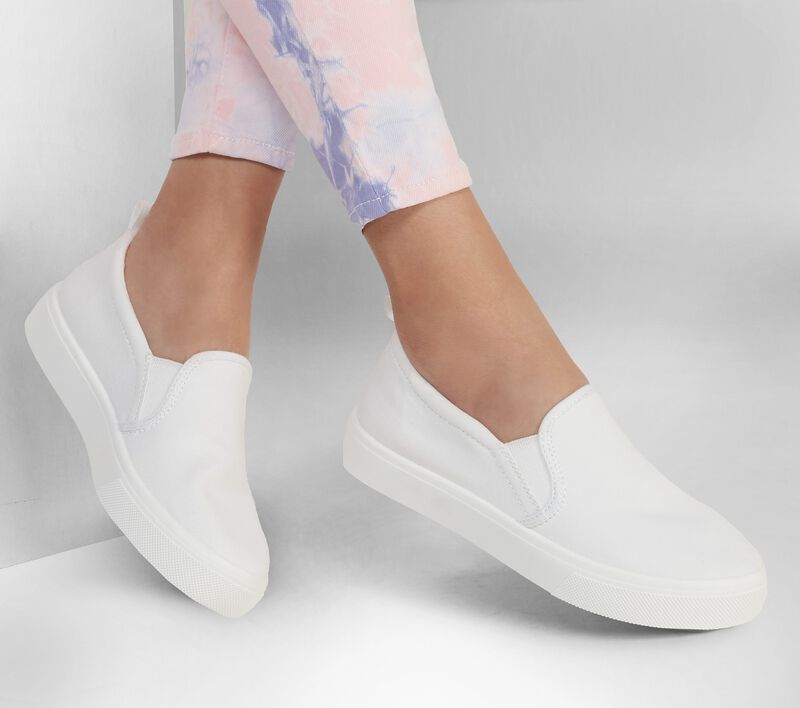 Dámské Ležérní Tenisky Skechers Poppy - Everyday Daisy Bílé | CZ.155072WHT