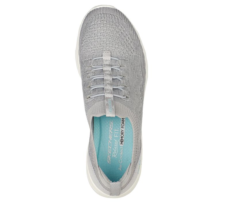 Dámské Ležérní Tenisky Skechers Relaxed Fit: D'Lux Pohodlí - Bonus Prize Šedé | CZ.104335GRY