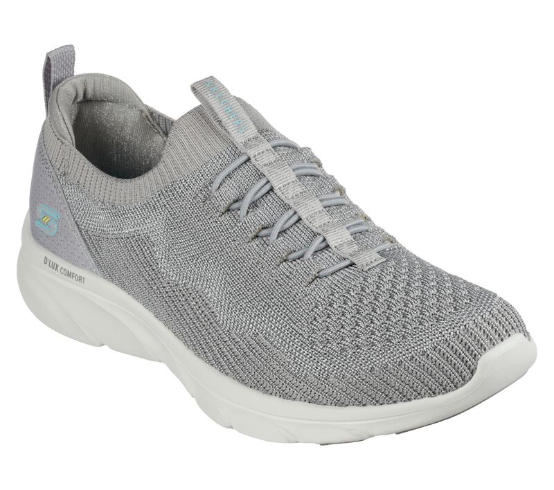 Dámské Ležérní Tenisky Skechers Relaxed Fit: D\'Lux Pohodlí - Bonus Prize Šedé | CZ.104335GRY