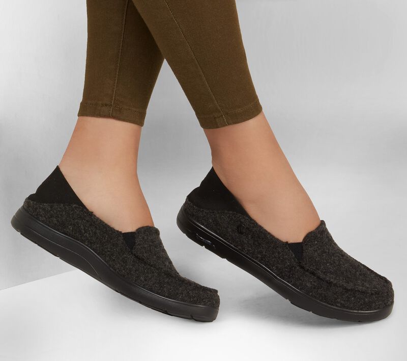 Dámské Pantofle Skechers Arch Fit Lounge - Peaceful Černé Šedé | CZ.175160BKGY