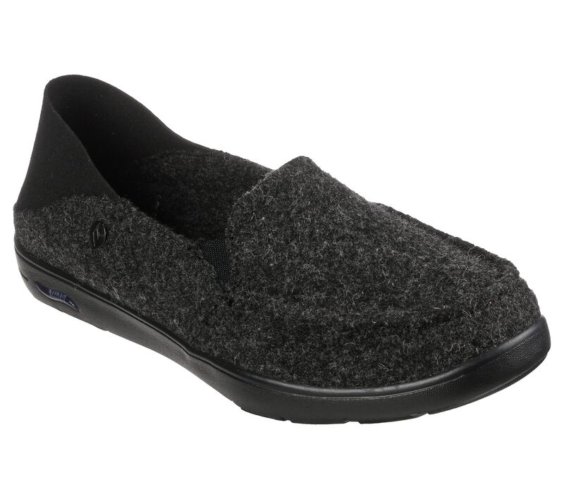 Dámské Pantofle Skechers Arch Fit Lounge - Peaceful Černé Šedé | CZ.175160BKGY