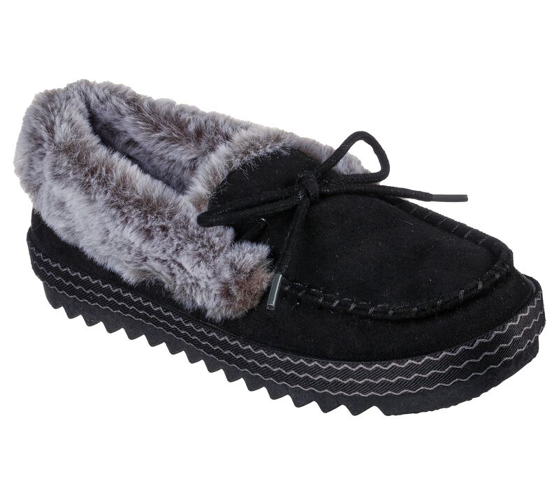 Dámské Pantofle Skechers BOBS Cozy Kiss - Saccharine Černé | CZ.113702BLK