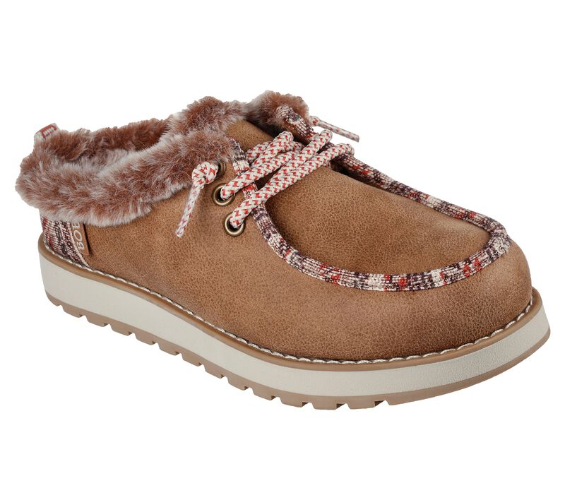 Dámské Pantofle Skechers BOBS Keepsakes - Round Bound Hnědé | CZ.113922CSNT