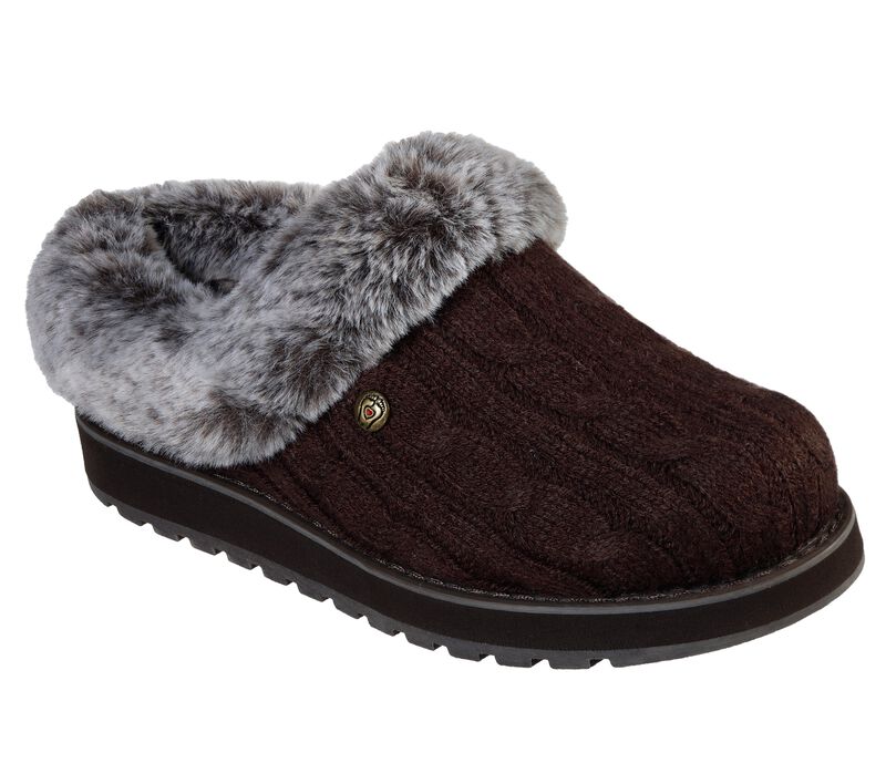 Dámské Pantofle Skechers BOBS Keepsakes - Ice Angel Čokolády | CZ.31204CHOC