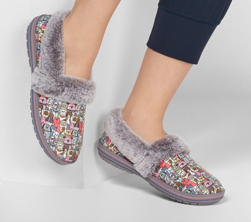 Dámské Pantofle Skechers BOBS Too Cozy - Snuggle Rovers Šedé Viacfarebný | CZ.113222GYMT