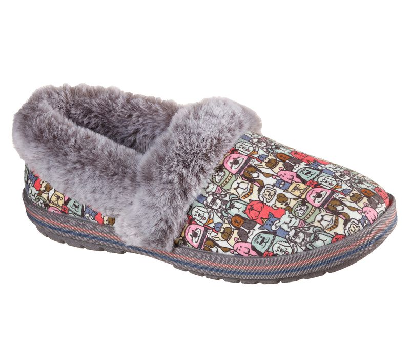 Dámské Pantofle Skechers BOBS Too Cozy - Snuggle Rovers Šedé Viacfarebný | CZ.113222GYMT