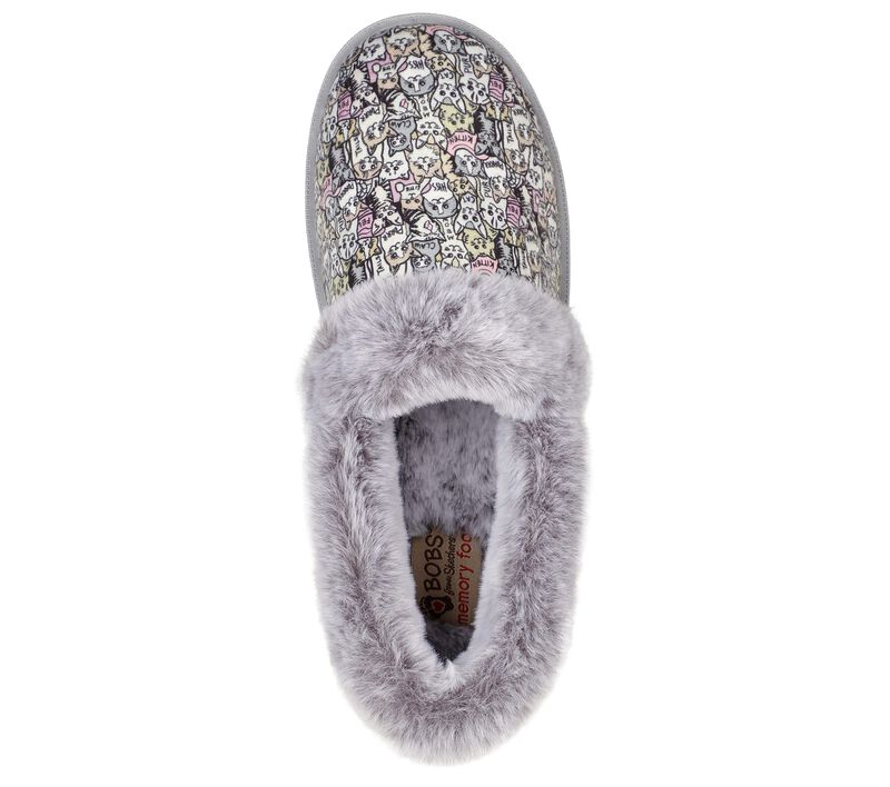 Dámské Pantofle Skechers BOBS Too Cozy - Purrfect Storm Šedé Viacfarebný | CZ.113478GYMT