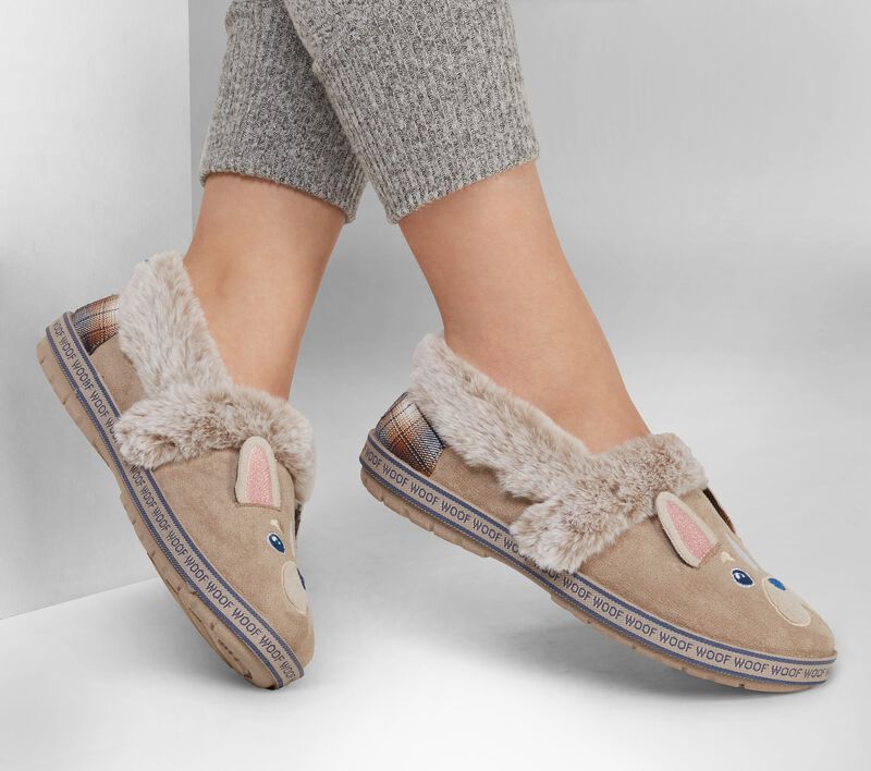 Dámské Pantofle Skechers BOBS Too Cozy - Dog-Attitude Šedé Hnědé | CZ.113482TPE