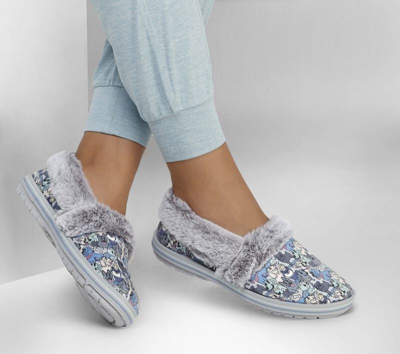 Dámské Pantofle Skechers BOBS Too Cozy - Wandering Eyez Šedé Viacfarebný | CZ.113683GYMT