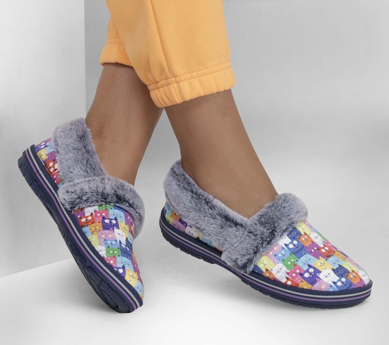 Dámské Pantofle Skechers BOBS Too Cozy - Rockstar Pawty Tmavě Blankyt Viacfarebný | CZ.113692NVMT