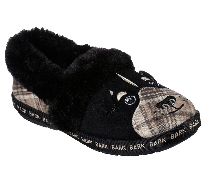 Dámské Pantofle Skechers BOBS Too Cozy - Ruff Time Černé Viacfarebný | CZ.113694BKMT