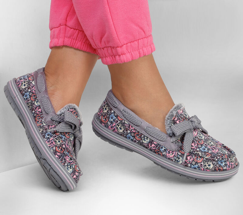 Dámské Pantofle Skechers BOBS Too Cozy - Purrty Kitty Šedé Viacfarebný | CZ.113696GYMT