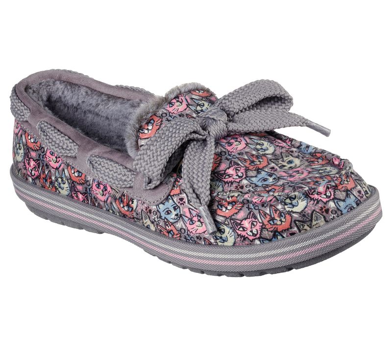 Dámské Pantofle Skechers BOBS Too Cozy - Purrty Kitty Šedé Viacfarebný | CZ.113696GYMT