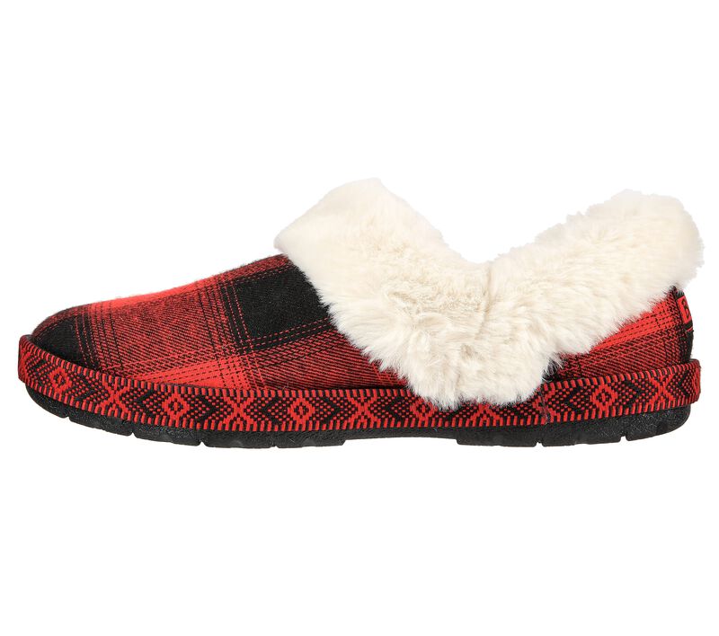 Dámské Pantofle Skechers BOBS Too Cozy - Pleasantly Plaid Červené | CZ.113906RED