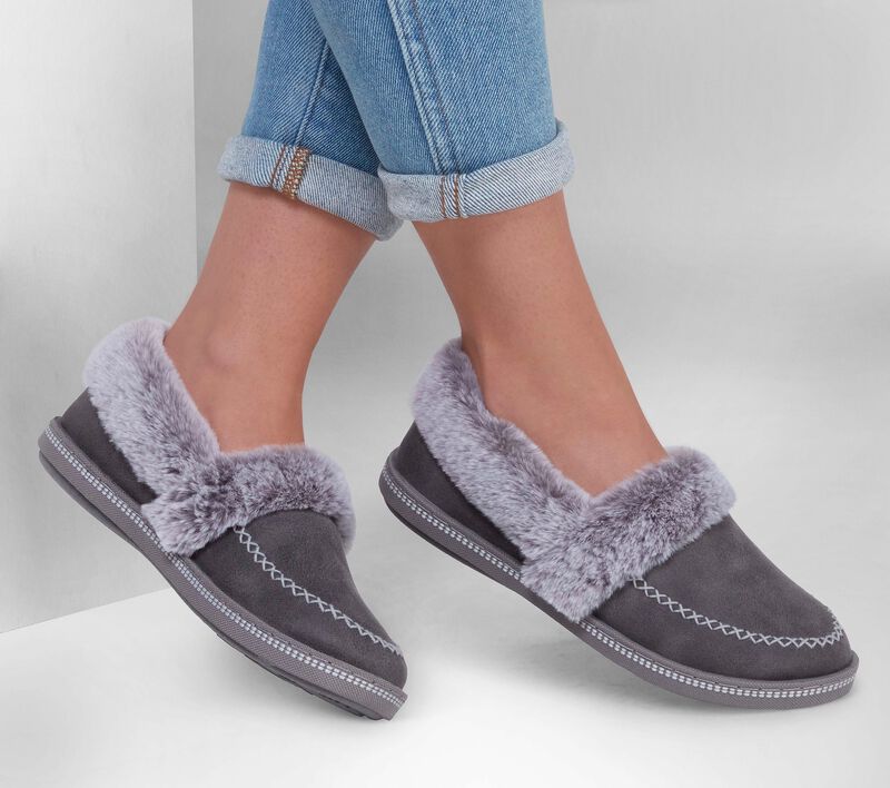 Dámské Pantofle Skechers Cozy Campfire - Let's Toast Šedé | CZ.167622CCL