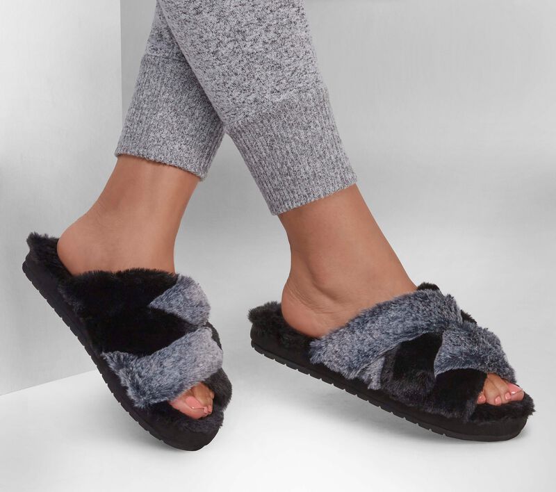 Dámské Pantofle Skechers Cozy Pantofle - Lovely Vibes Černé | CZ.167634BLK