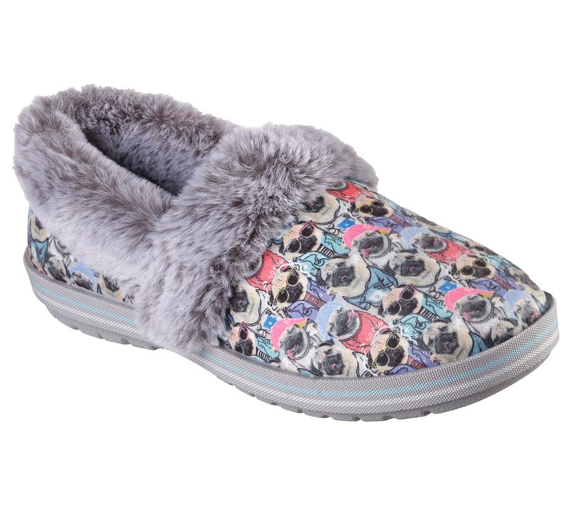 Dámské Pantofle Skechers Doug the Pug: BOBS Too Cozy - Pug Hug Šedé Viacfarebný | CZ.113813GYMT