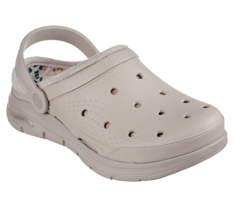 Dámské Pantofle Skechers Foamies: Arch Fit Podšité - Cozy Gal Šedé Hnědé | CZ.111386TPE